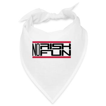 balken no risk no fun spruch risiko gefahr vorsich - Bandana - Weiß - Vorne