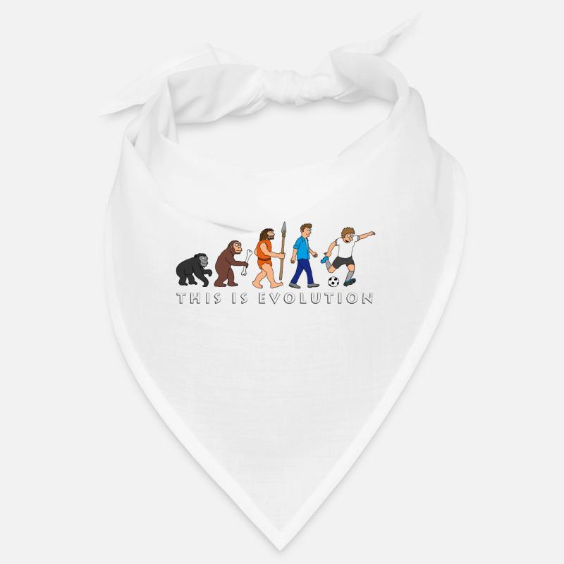 evolution_fussball_comic_a - Bandana - Weiß