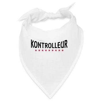 Kontrolleur + Dein Text - Bandana - Weiß - Vorne