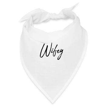 Wifey, Hubby / Geschenk Idee - Bandana - Weiß - Vorne