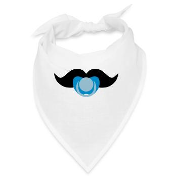 Baby-Schnurrbart - Bandana - Weiß - Vorne