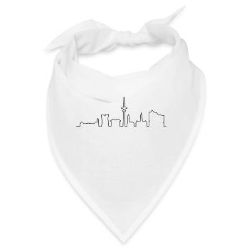 Skyline von HAMBURG, HH Panorama - Bandana - Weiß - Vorne