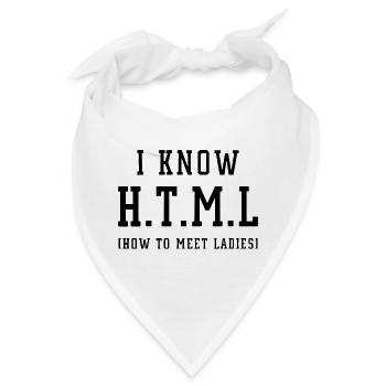 I know HTML - Bandana - Weiß - Vorne