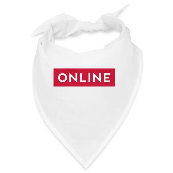 Online - Statement auf rotem Banner - Bandana - Weiß - Vorne