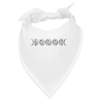 mond phasen halbmond vollmond sichelmond planet zw - Bandana - Weiß - Vorne