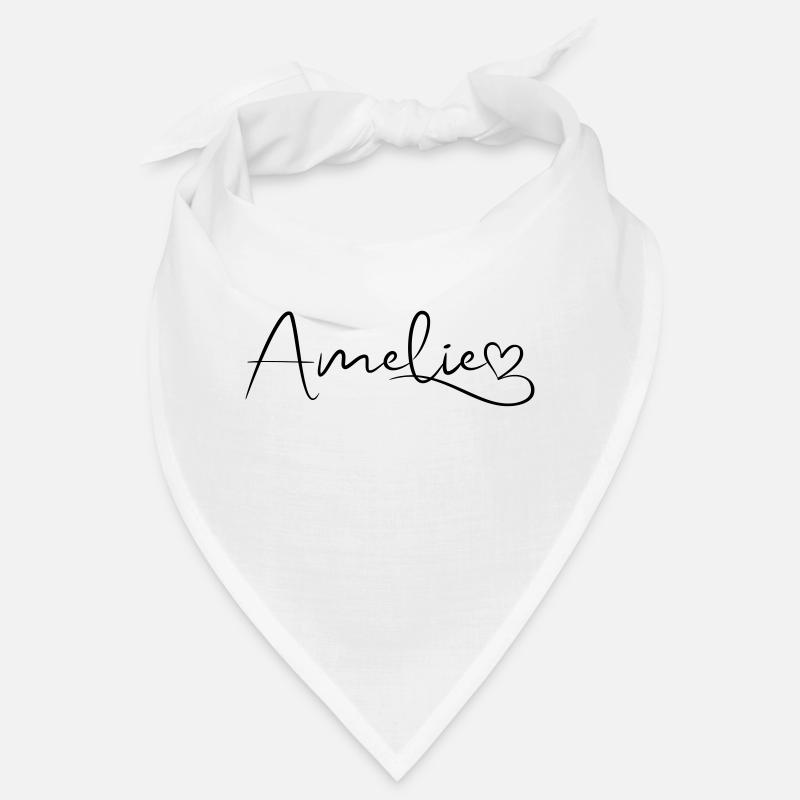 Amelie calligraphy last name first name with heart Bandana