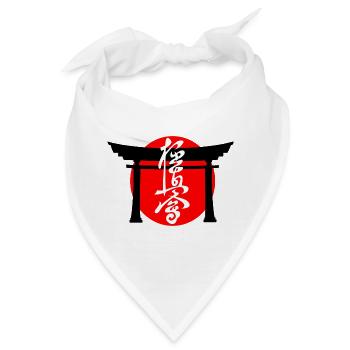 Kyokushin geschrieben in japanischen Kanji weiß Torii - Bandana - Weiß - Vorne