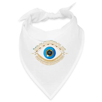 leuchtend blaues Auge mit goldenen Wimpern - Bandana - Weiß - Vorne