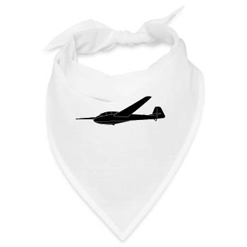 Bergfalke 2 schwarz Segelflugzeug Oldtimer gleiten - Bandana - Weiß - Vorne