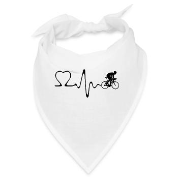 Die Herzfrequenz von Strassenfahrrädern - Bandana - Weiß - Vorne