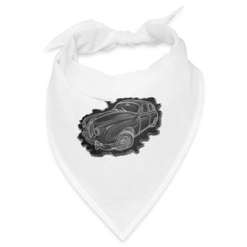 Oldtimer - Zeichnung - Bandana - Weiß - Vorne