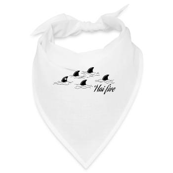 Hai Five - Haifisch Geschenk - Bandana - Weiß - Vorne