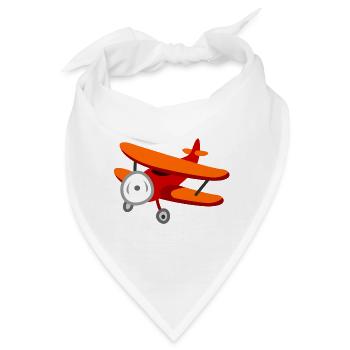 Roter Doppeldecker-Flugzeug - Bandana - Weiß - Vorne