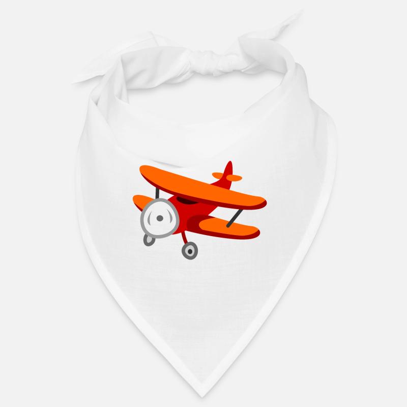 Roter Doppeldecker-Flugzeug - Bandana - Weiß