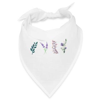 Frühlingsblumen Geschenkidee - Bandana - Weiß - Vorne