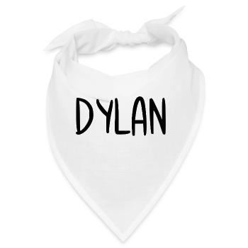 Dylan Custom Name Schriftart Text Geburtstag - Bandana - Weiß - Vorne