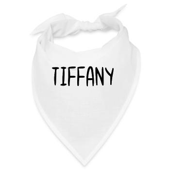 Tiffany Custom Name Schriftart Text Geburtstag - Bandana - Weiß - Vorne