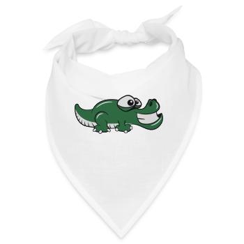 Krokodil Reptil doof - Bandana - Weiß - Vorne