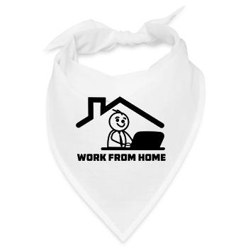Arbeiten von zu Hause aus mit Strichmännchen hinter dem Laptop - Bandana - Weiß - Vorne