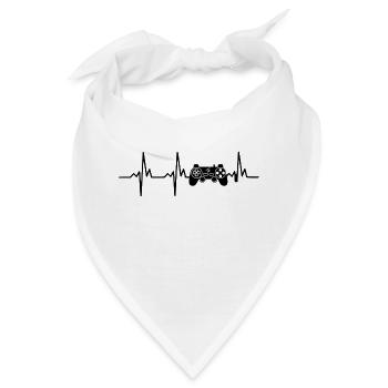 Ecg Heartbeat Video Game Player Gaming Console Pc - Bandana - Weiß - Vorne