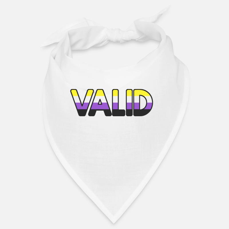 VALID enby: non-binary people are valid pride flag Bandana