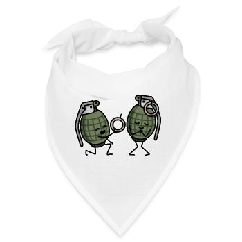 Handgranate Heiratsantrag Paare Armee Ring verlobt - Bandana - Weiß - Vorne