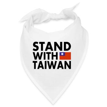 Stand with taiwan - Bandana - Weiß - Vorne