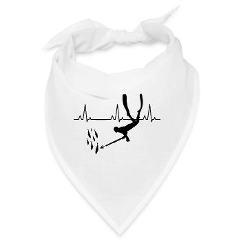 Speerfischen Speerfischen Angeln Herzschlag Puls - Bandana - Weiß - Vorne