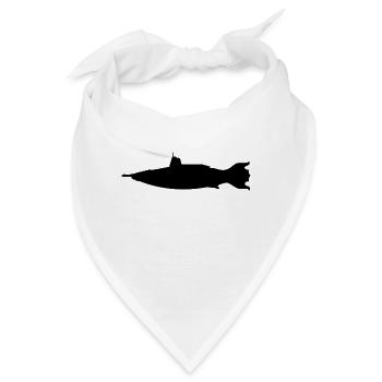 Fantasie Unterseeboot, Silhouette - Bandana - Weiß - Vorne