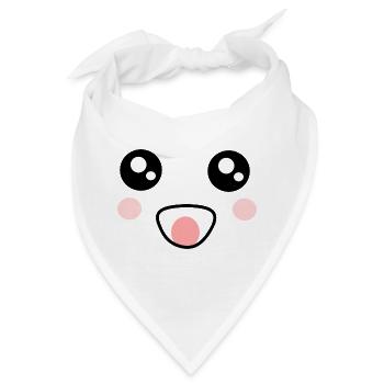 Kawaii Gesicht Kawaii Kostüm Kawaii - Bandana - Weiß - Vorne