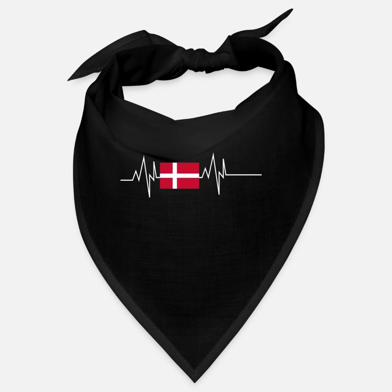 Denmark Flag Heartbeat Bandana