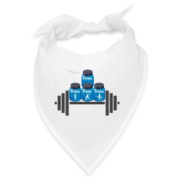 Protein Power Trio Silhouetten - Bandana - Weiß - Vorne