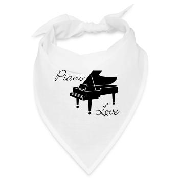 Klavier Liebe - Bandana - Weiß - Vorne
