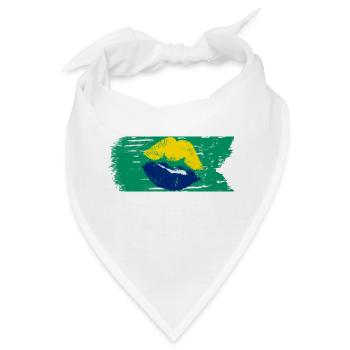 Brasilien - Flagge - Bandana - Weiß - Vorne