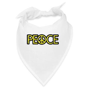 PEACE mit Friedenssymbol Peacezeichen Peacesymbol - Bandana - Weiß - Vorne