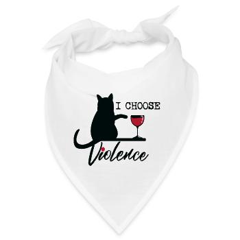 Ich wähle Violence Cat (Schwarz) - Bandana - Weiß - Vorne