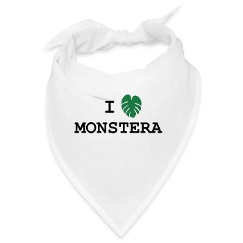 Ich liebe Monstera - Design mit Blatt - Bandana - Weiß - Vorne