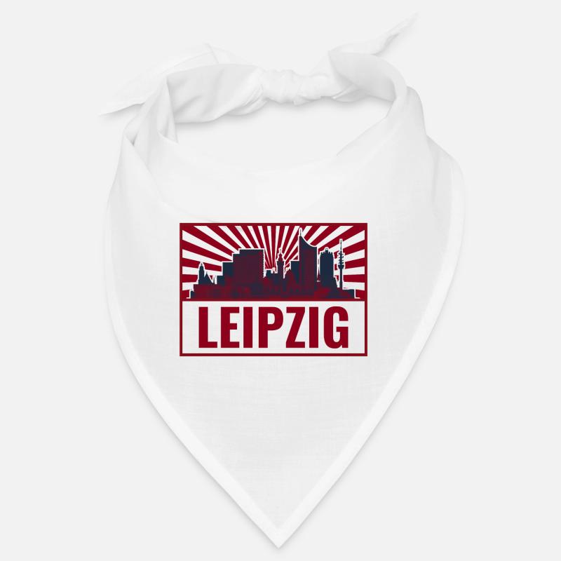 Leipzig Skyline Retro Rot Bandana