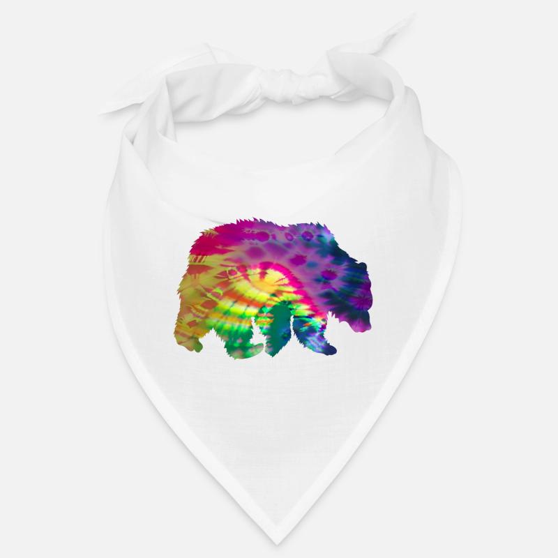 Bear Silhouette Tie Dye Batik Pattern Bandana