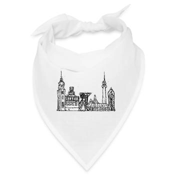 Dortmund Skyline - Bandana - Weiß - Vorne