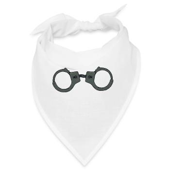Handschellen Armband Polizei Handschelle Menote 1 - Bandana - Weiß - Vorne