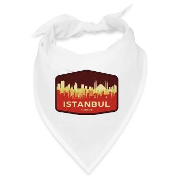 Istanbul Skyline - Bandana - Weiß - Vorne