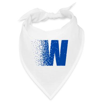 Fragmentiertes W in fettem Blau - Bandana - Weiß - Vorne