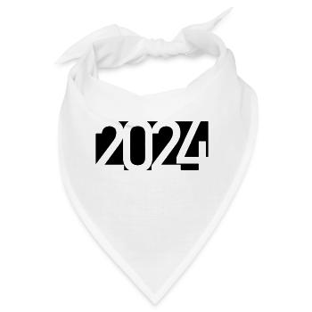 2024 Jahreszahl Datum Zahl Anno Kalenderjahr - Bandana - Weiß - Vorne
