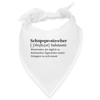Rheinhessische Mundart "Schobbestecher" - Bandana - Weiß - Vorne