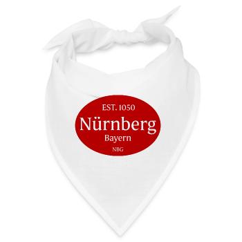 Nürnberg Vintage Stadtlogo Oval - Bandana - Weiß - Vorne