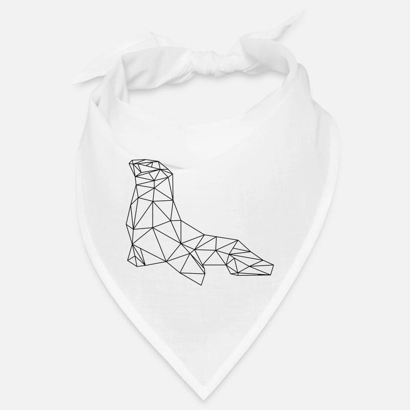 Seehund Robbe geometrisch - Bandana - Weiß