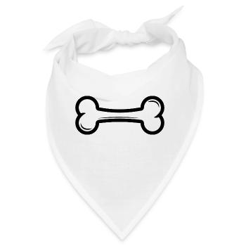 Knochen Hundeknochen - Bandana - Weiß - Vorne