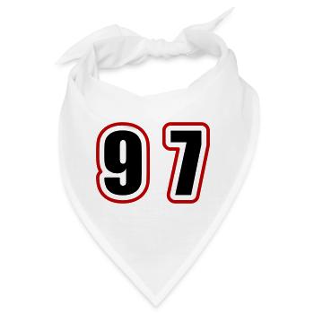 97 Zahl College - Bandana - Weiß - Vorne