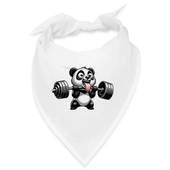 panda workout krafttraining gewichtheber lustig - Bandana - Weiß - Vorne